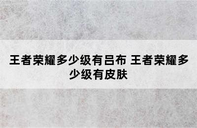 王者荣耀多少级有吕布 王者荣耀多少级有皮肤